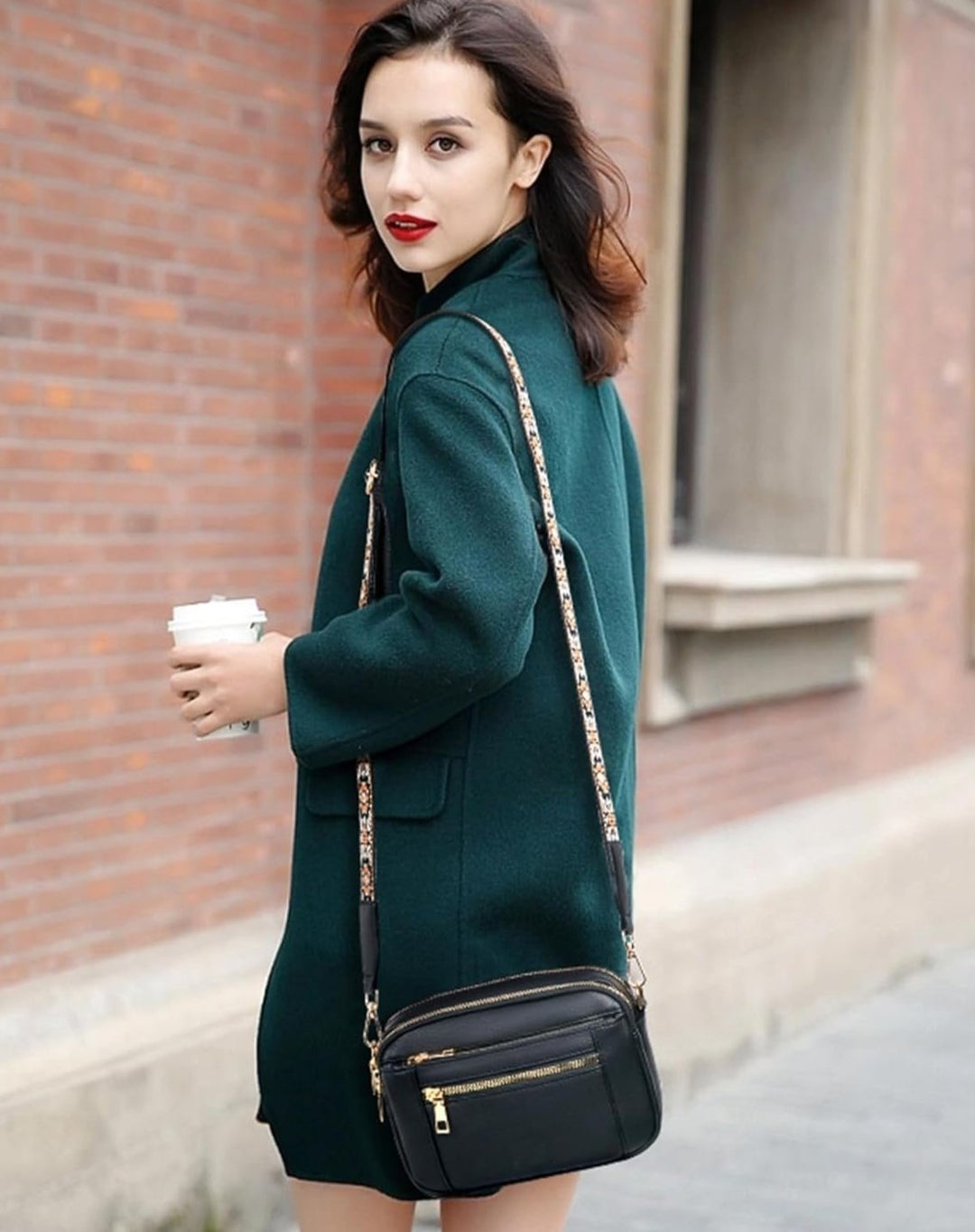 Erikka | Elegant Shoulder Bag with Patterned Adjustable Strap