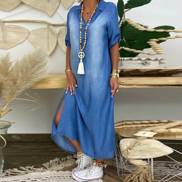 Lea™ - Casual Long Denim Dress