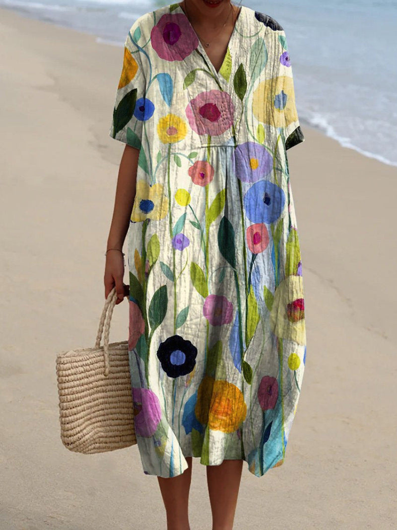 Hannah | Women's Floral V-Neck Summer Dress
