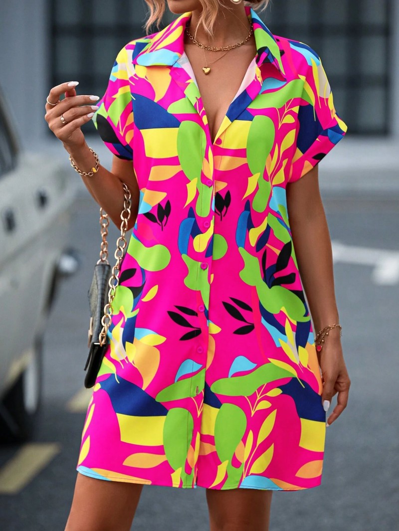 Tiana - Printed Shirt Dress