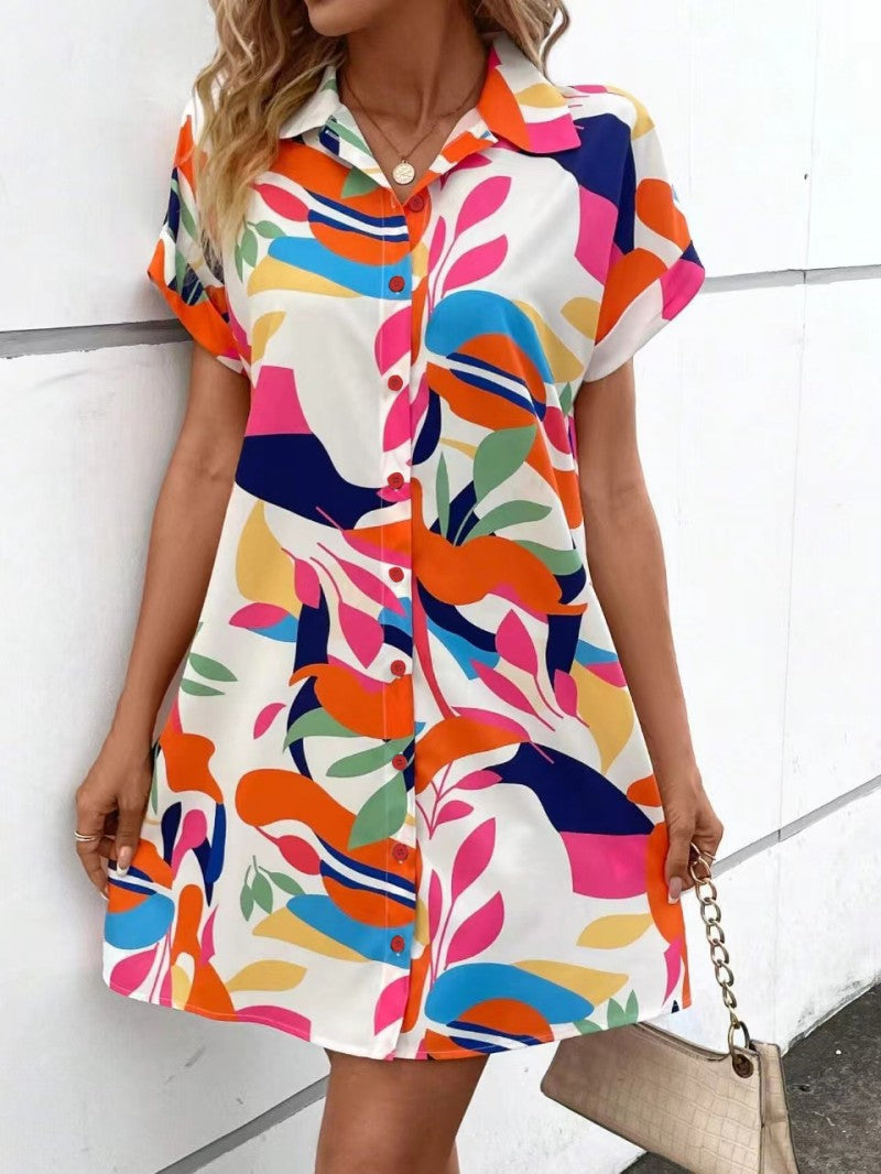 Tiana - Printed Shirt Dress
