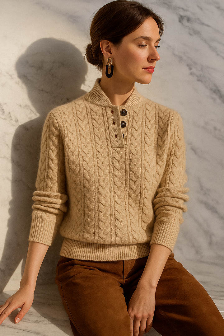 Arden Button-Front Pullover