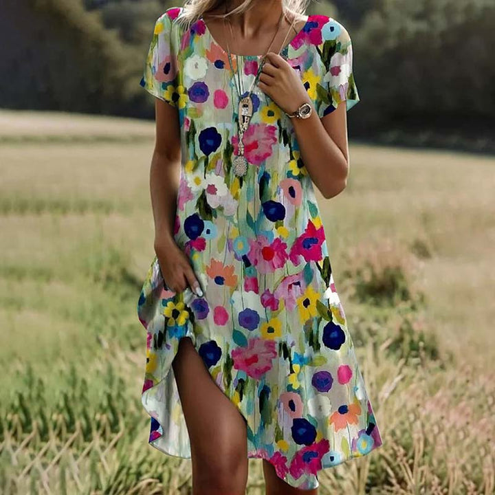Priya - Watercolor Floral Dress