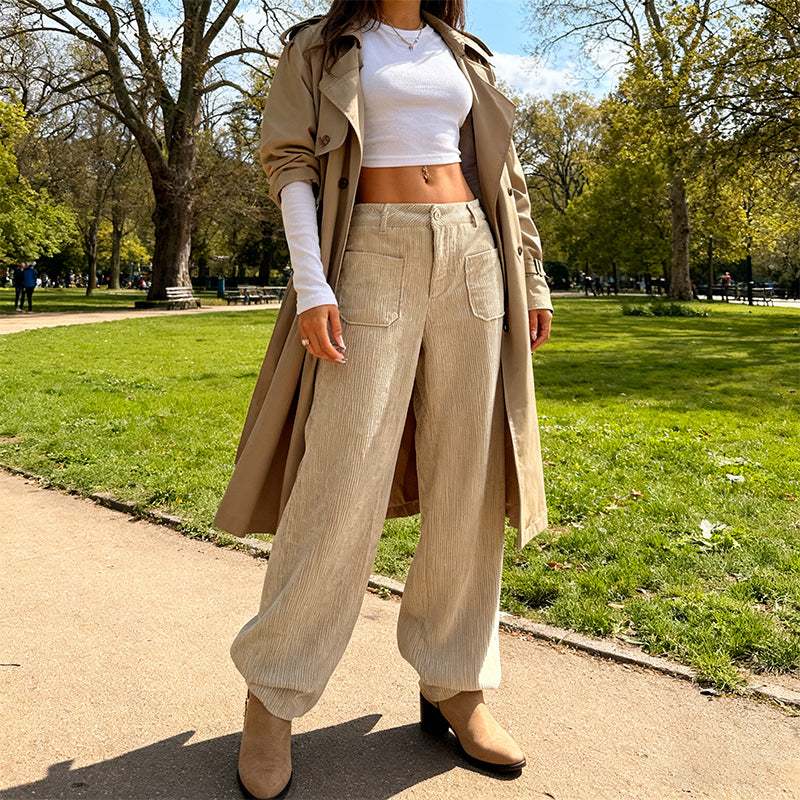 Women's Leisure High-Waisted Trousers – Loose Fit for Ultimate Comfort and Style