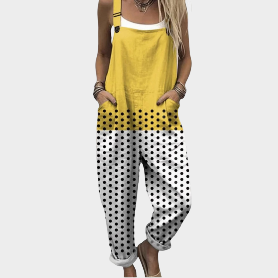 Comfortable printed dungarees