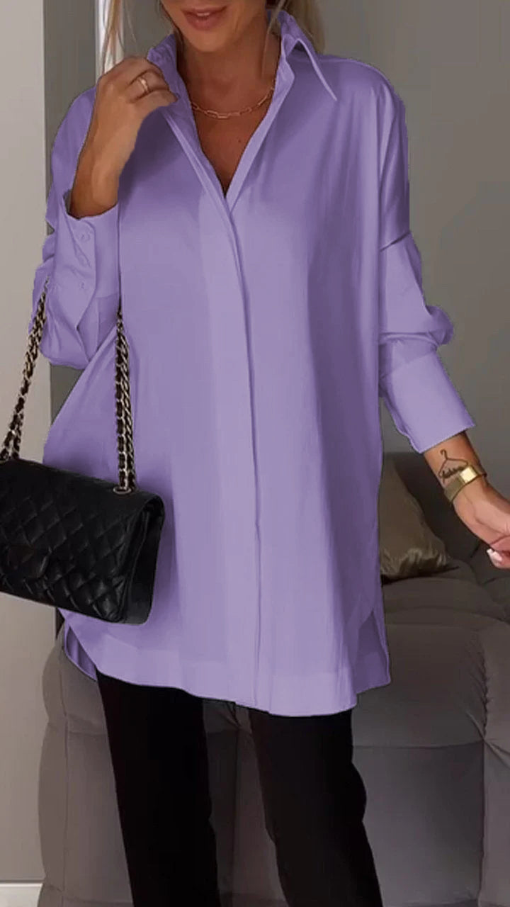 Edvige - Casual Shirt With Slit And Cuffs