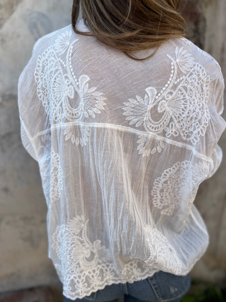 Laura™ - Embroidered Long Sleeve Cardigan