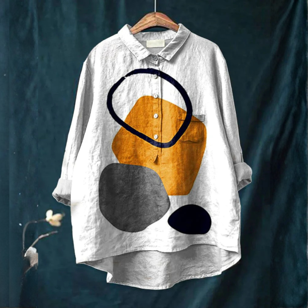 Serena - Patterned linen shirt