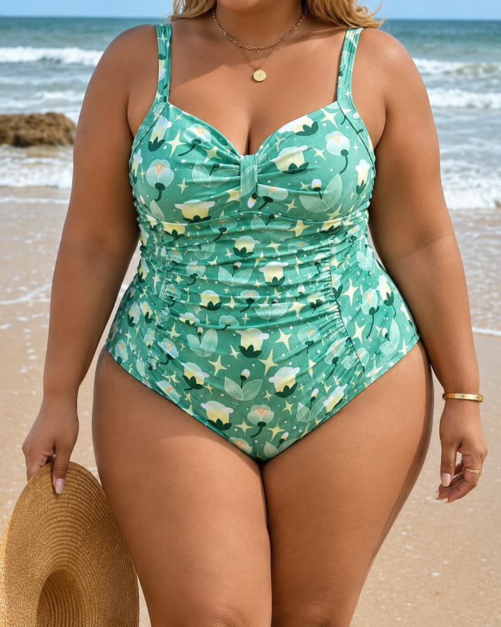 Carmen - Classic Plus Size One-Piece with Knot Detail and Good Support