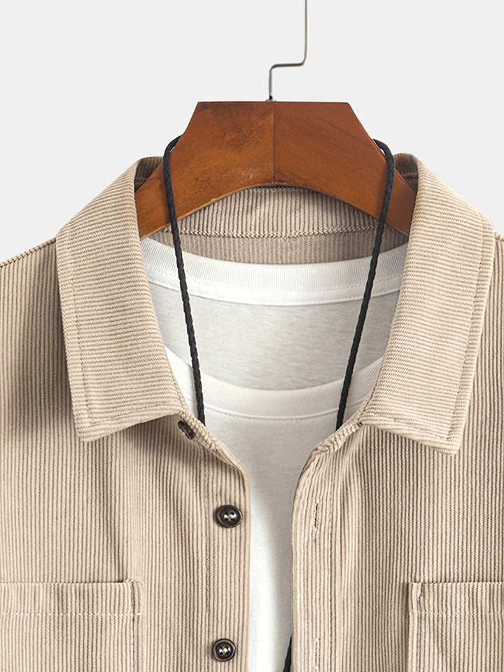 Bryce | Herren Langarm-Overshirt mit Taschen und Knöpfen