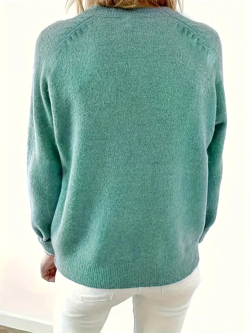 Caroline - Solid Half-Button Sweater