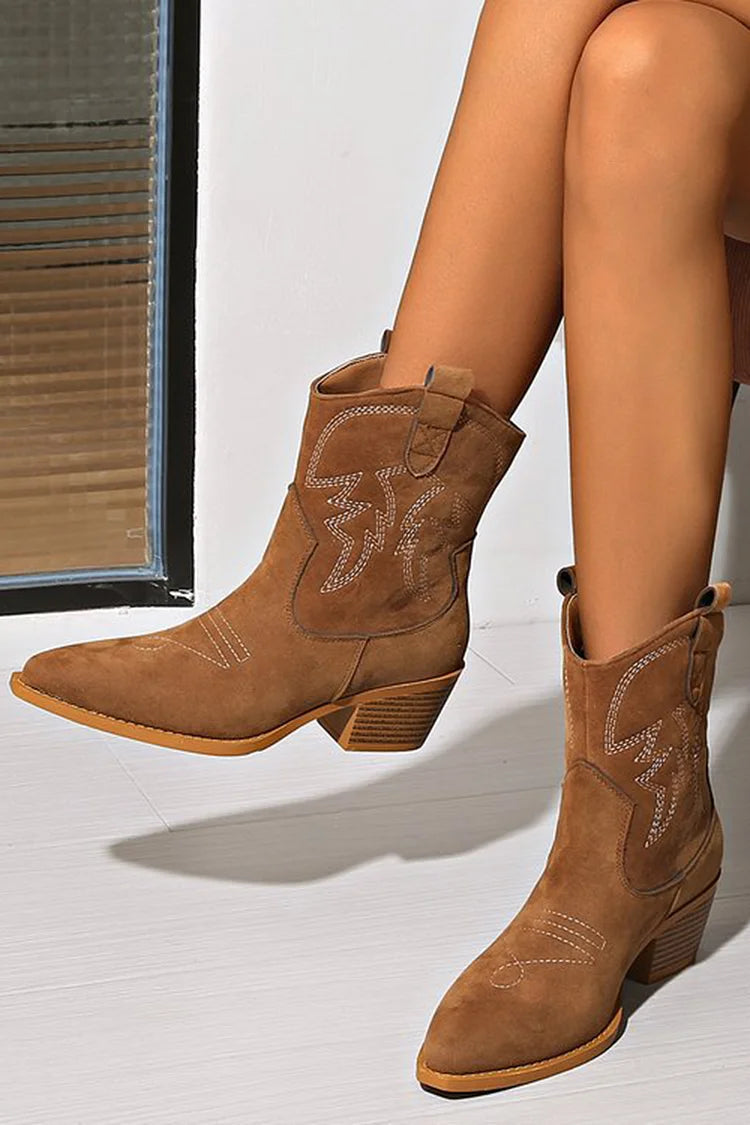 POINTY WESTERN ANKLE BOOT