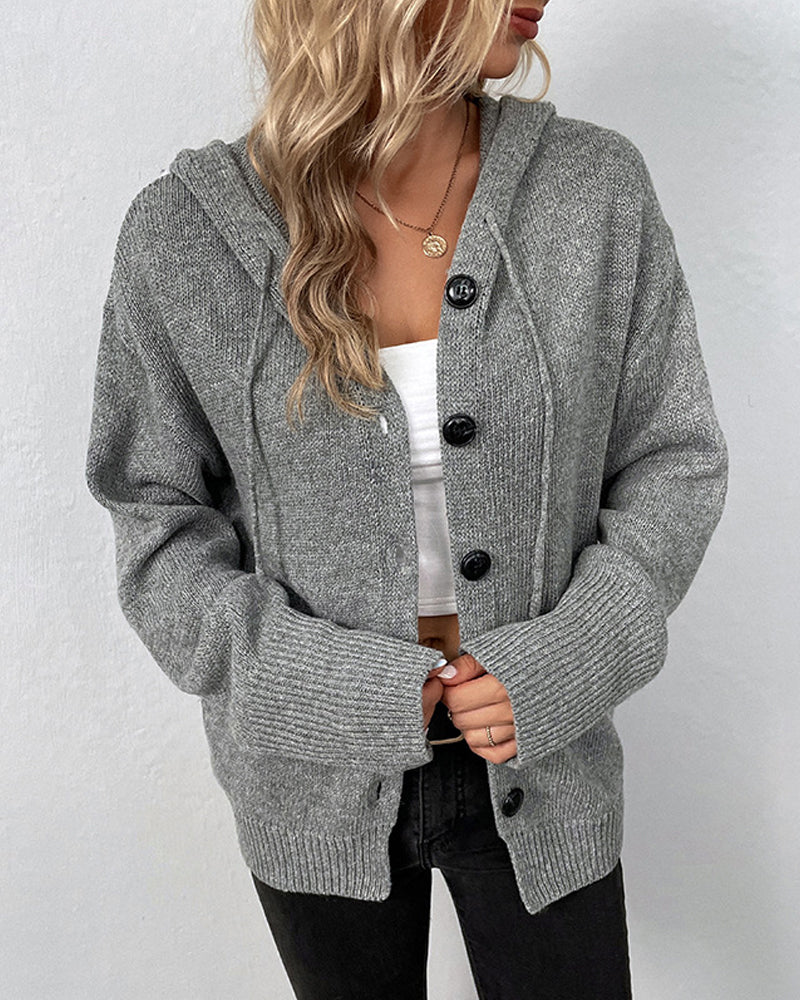Mia | Women's Hooded Cardigan with Buttons