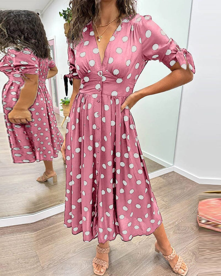 Bellamy - V-Neck Polka Dot Dress