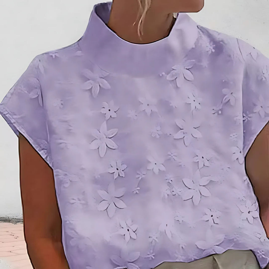Doutzen™ - Women's Blouse with Lace Trim and Half-Length Sleeves