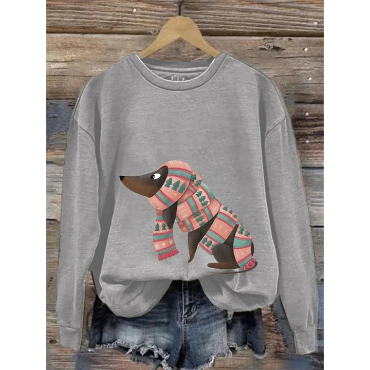 Women's sweatshirt with a round neckline and long sleeves