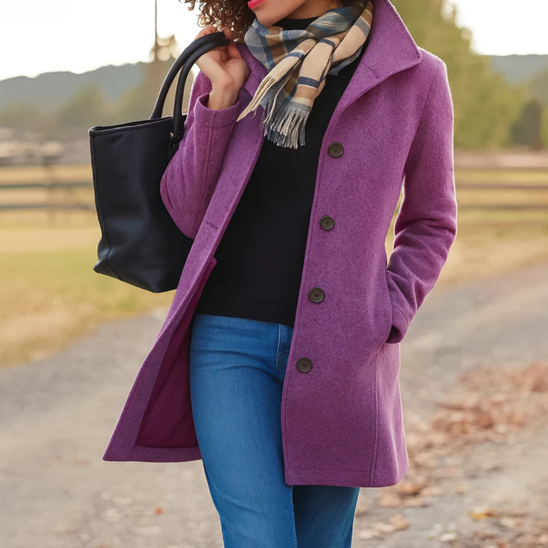 Vera™ - Classic Mid-Length Button-Up Coat