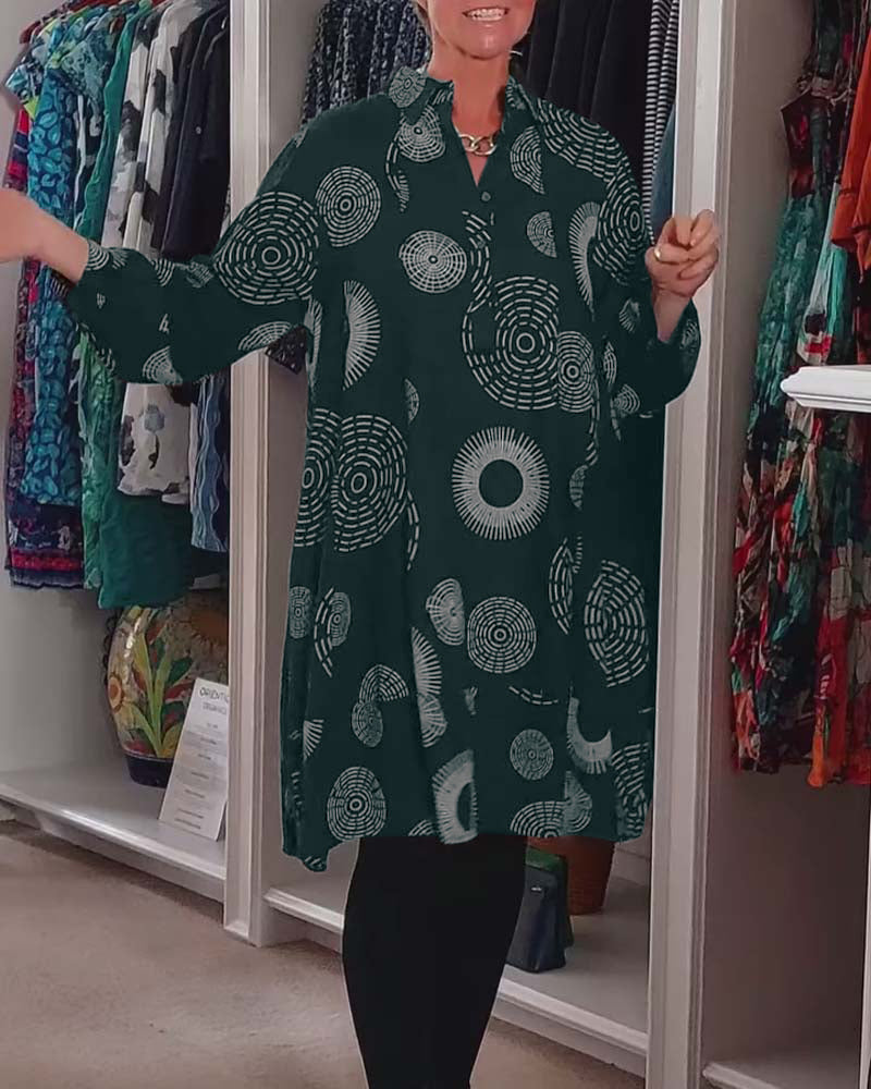 Marlene™ - Casual Geometric Print Dress
