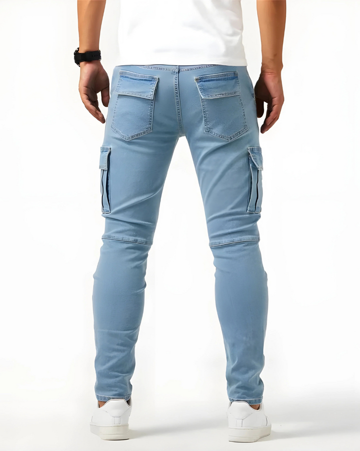 Elastic Navy Cargo Pants