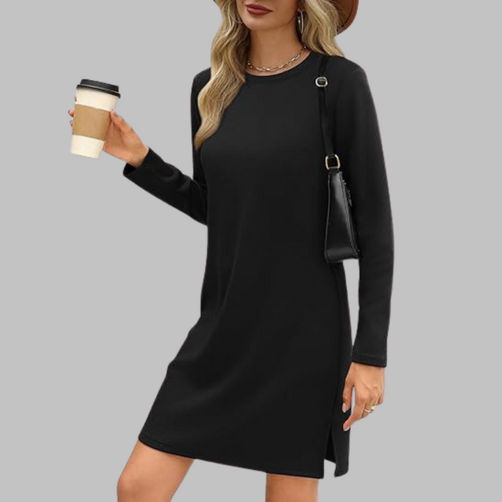 Talia™ – Casual Long-Sleeved Crew Neck Mini Dress