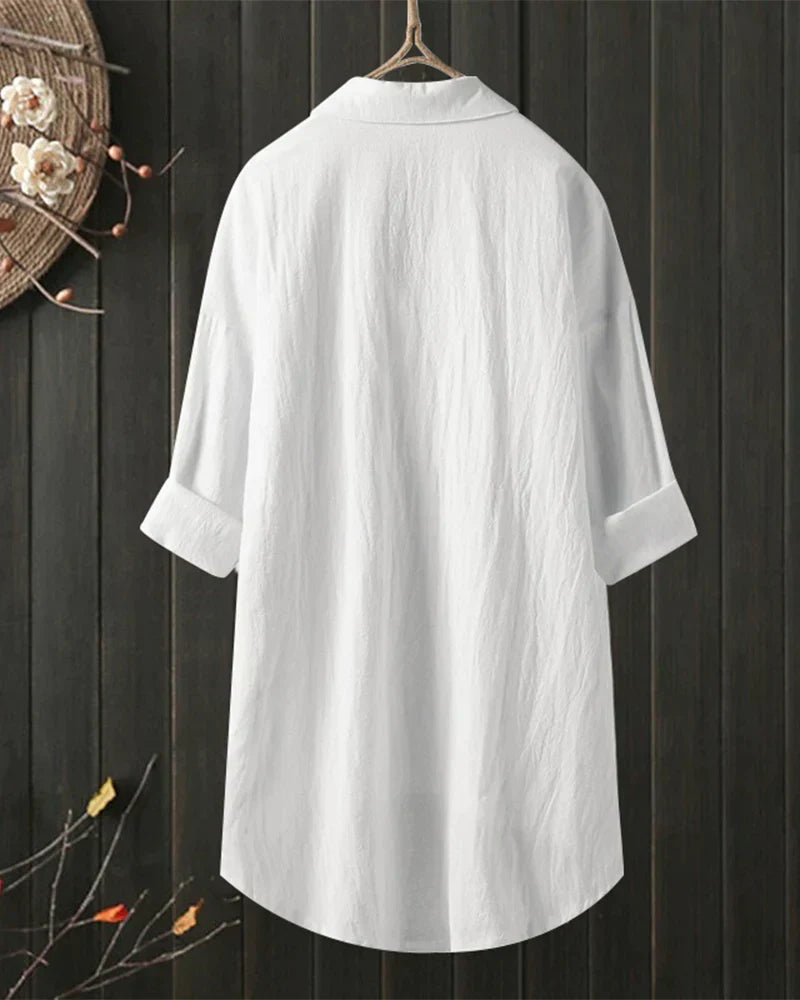 Angelina™ - Solid Color Long Sleeve Blouse