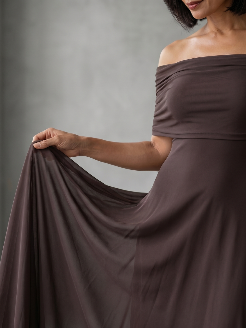 June | Off-the-Shoulder Draped Midi Dress