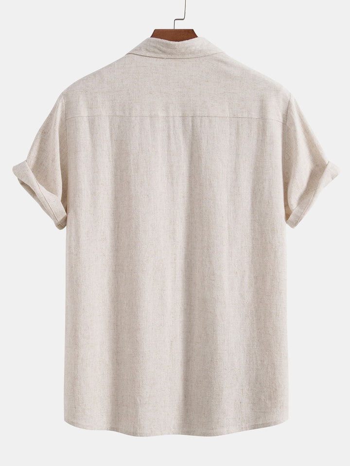 Button-up shirt and straight-cut trousers in a linen-rayon blend
