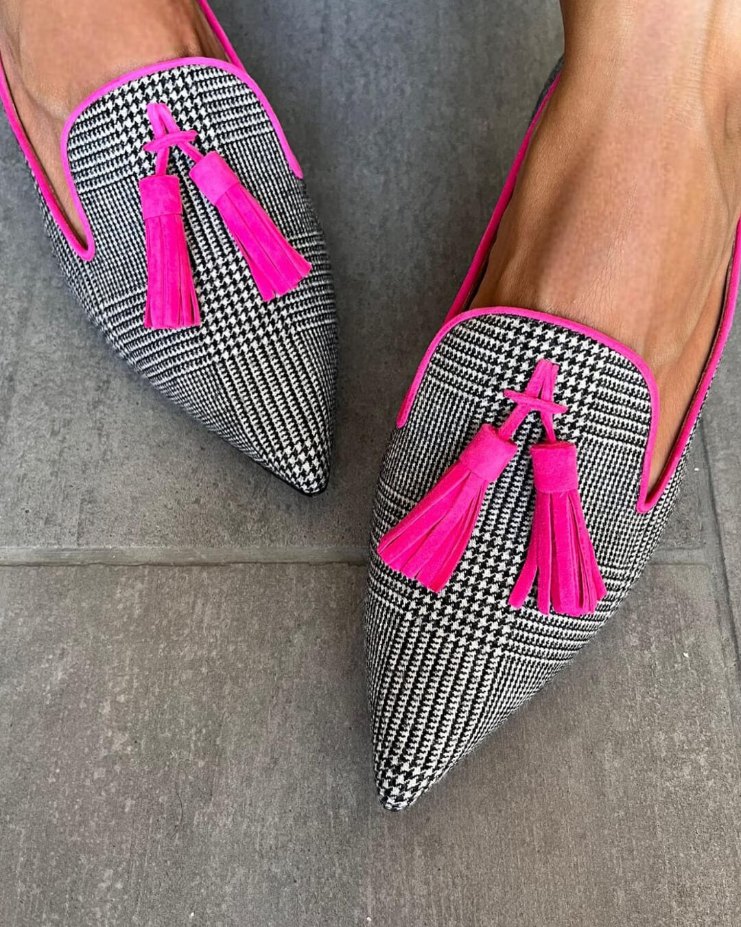 SPIKED LOAFERS WITH FLUORESCENT FRINGE