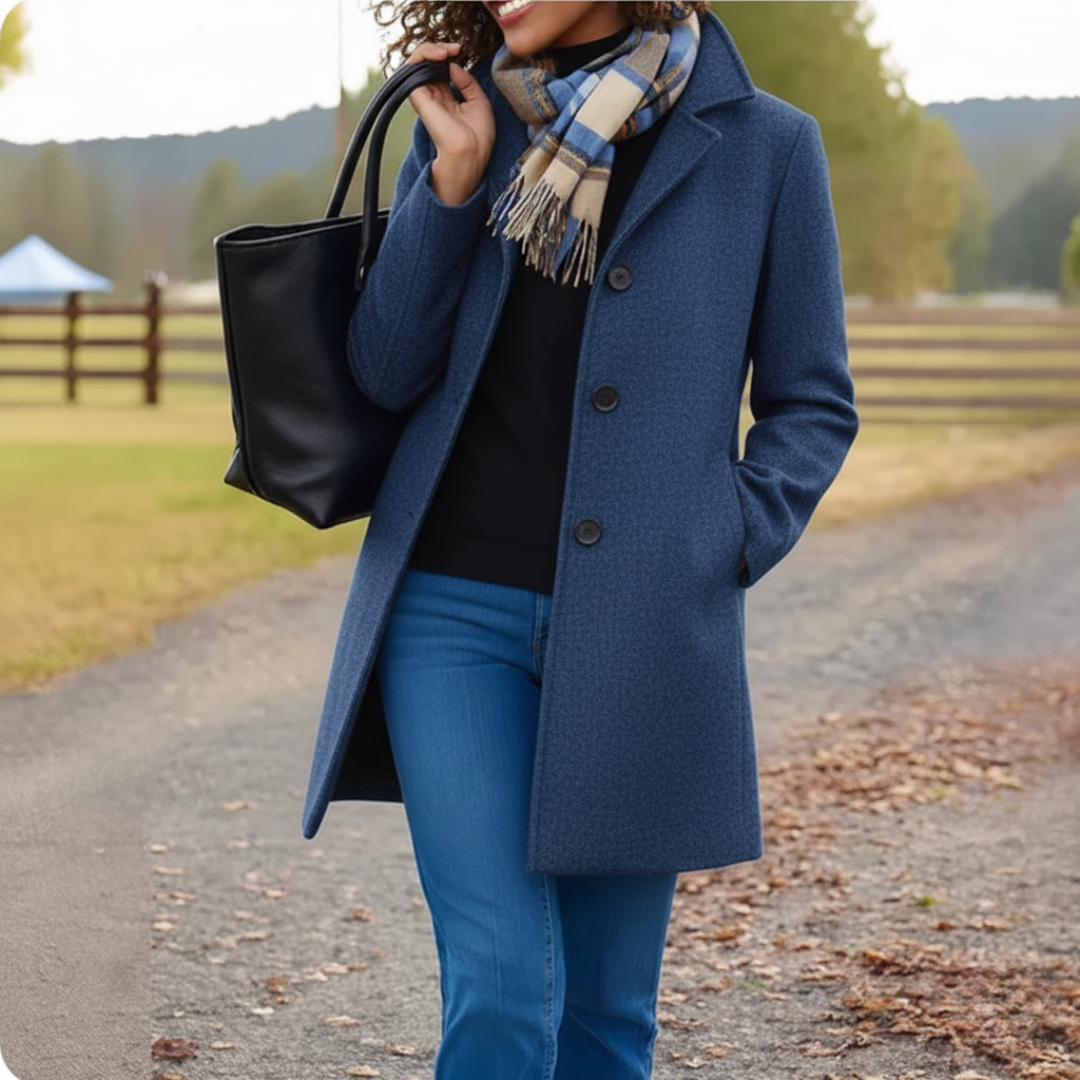 Vera™ - Classic Mid-Length Button-Up Coat