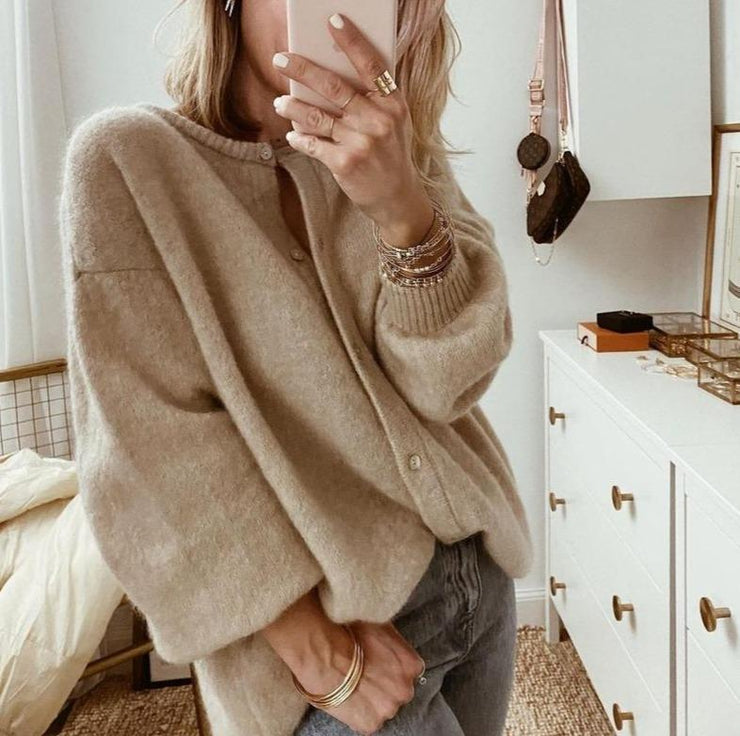 Women's Long-Sleeve Button-Up Cardigan
