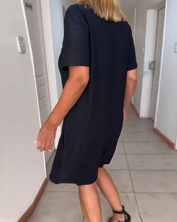 Els | Short-sleeved V-neck dress