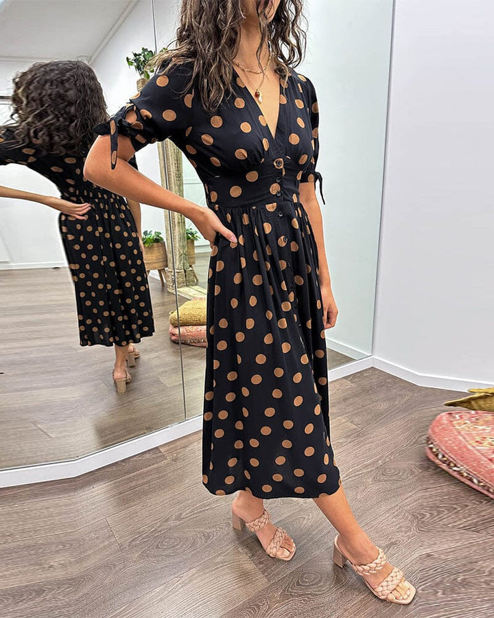 Bellamy - V-Neck Polka Dot Dress