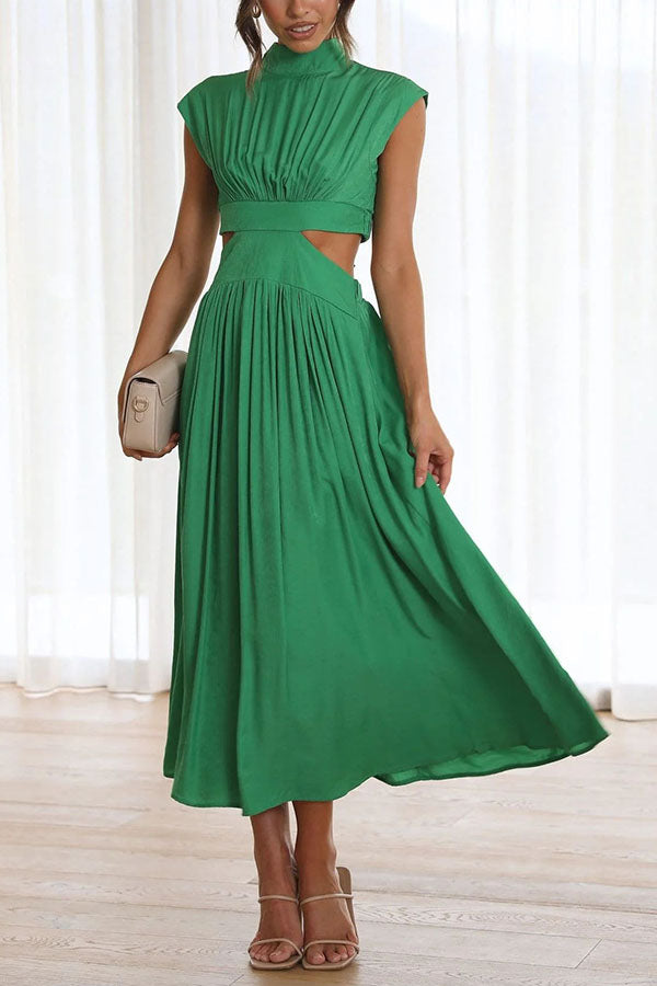 Quincy | Midi Dress with Cut-Out and Pockets