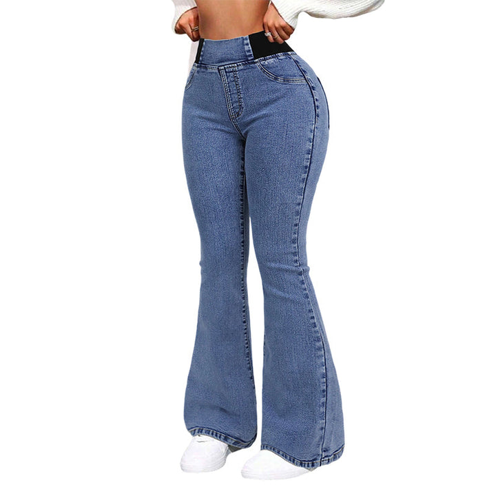 Women's high-waisted jeans with stretchy legs