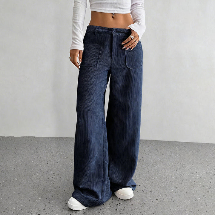 Women's Leisure High-Waisted Trousers – Loose Fit for Ultimate Comfort and Style