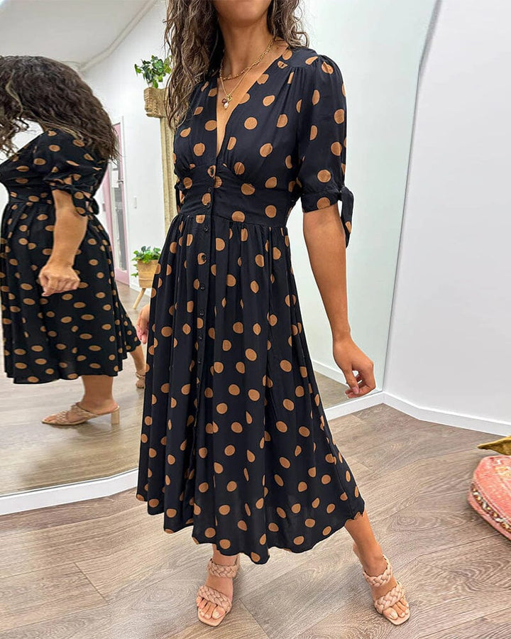 Bellamy - V-Neck Polka Dot Dress