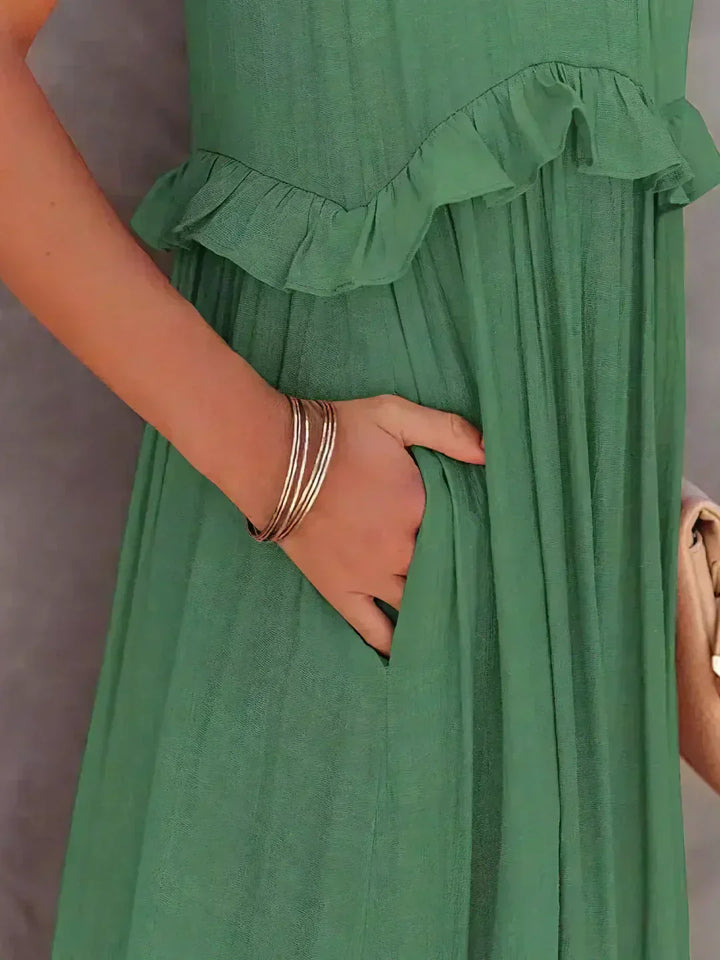 Sarah | Halterneck Ruched Maxi Dress (Almost sold out)