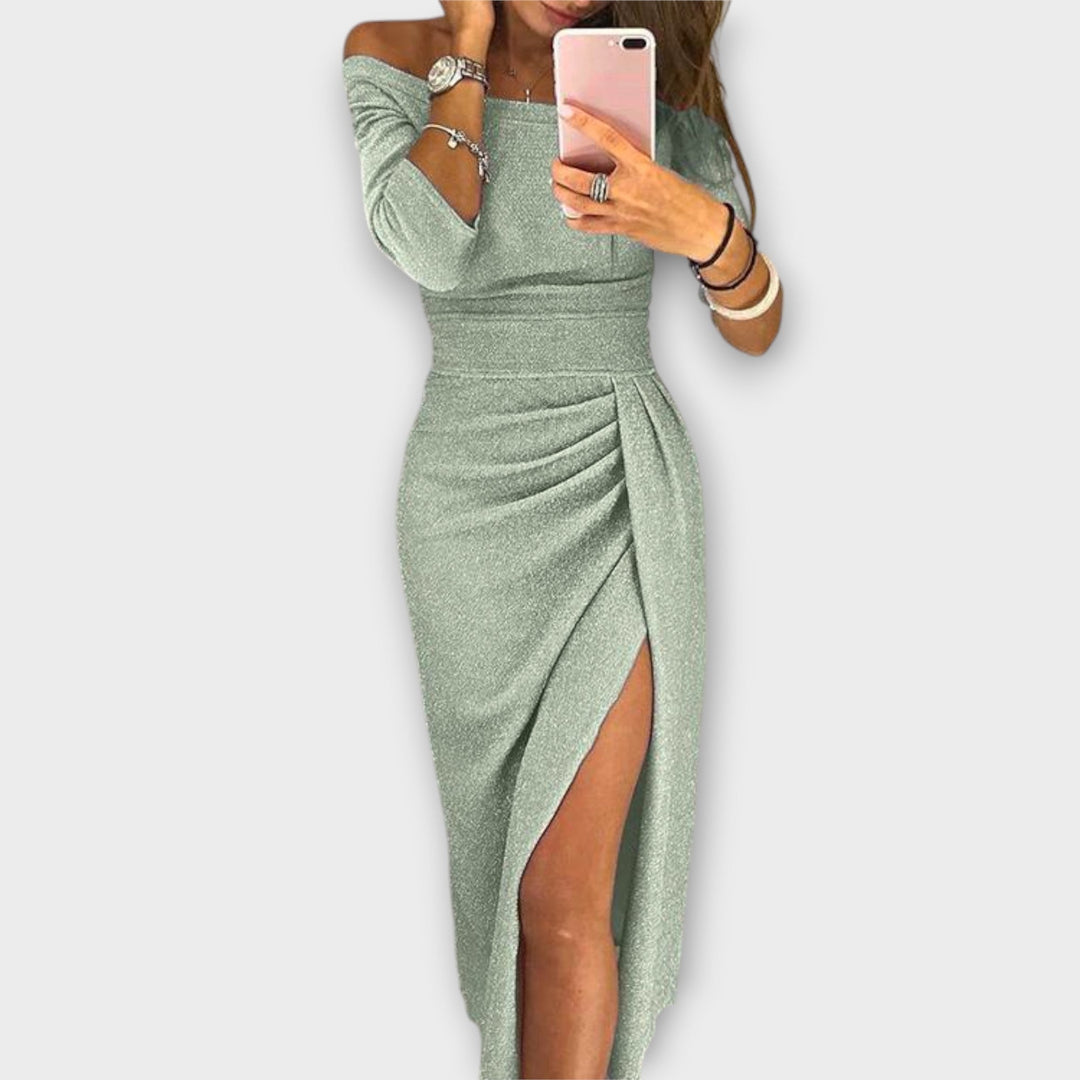 Lena™ - Elegant Off-Shoulder Dress