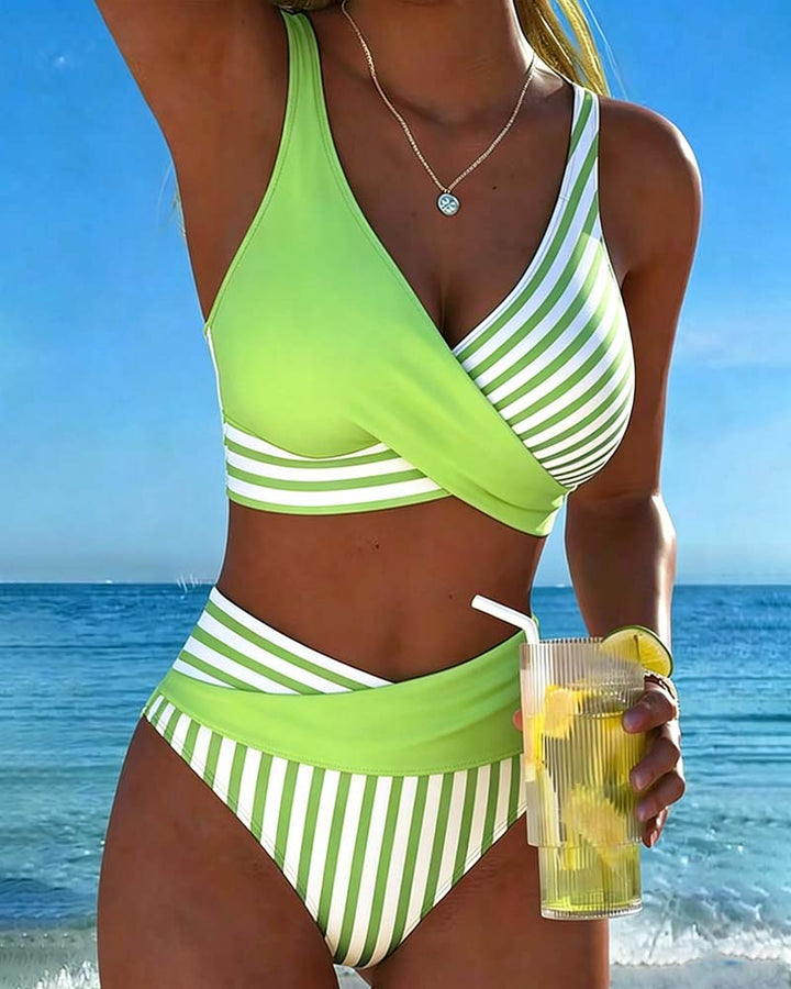 Giulia | Women's Striped V-Neck Bikini