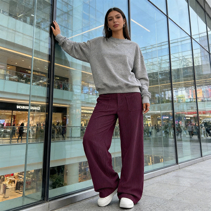 Women's Leisure High-Waisted Trousers – Loose Fit for Ultimate Comfort and Style