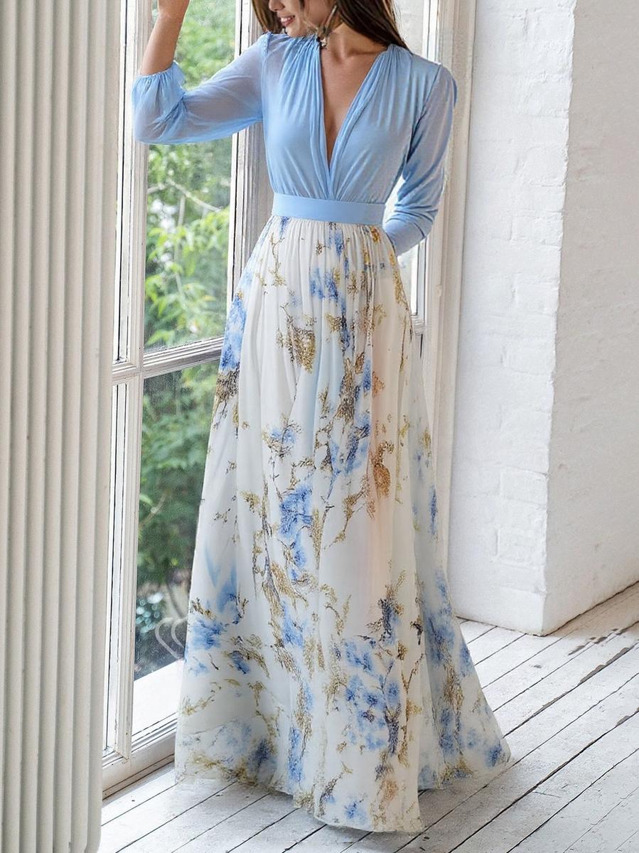 Jewel – Long Floral Print Dress