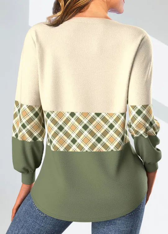 Annelie | Sweater with Plaid Detail