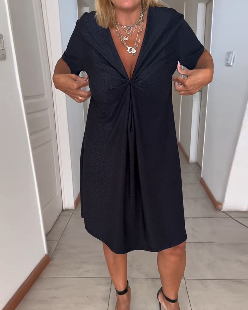 Els | Short-sleeved V-neck dress