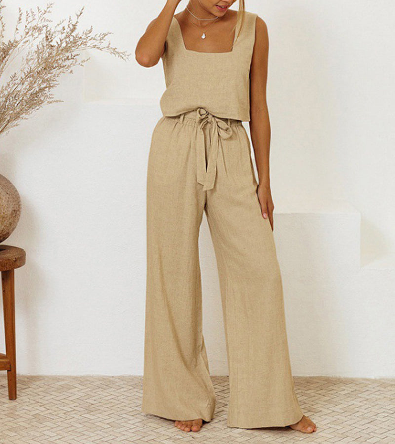 Milena - Minimalist Top and Wide Leg Trousers Set