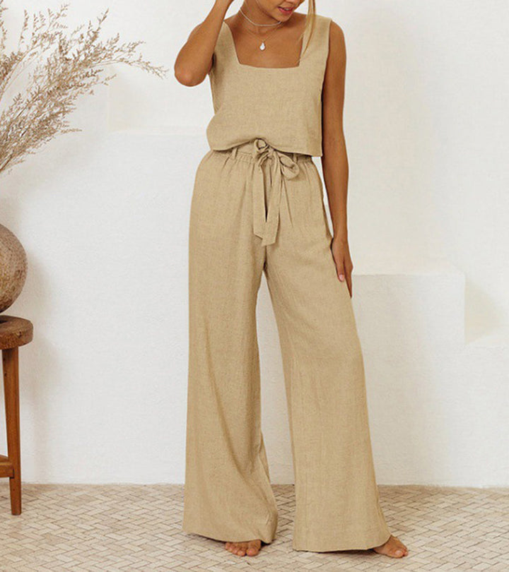 Milena - Minimalist Top and Wide Leg Trousers Set