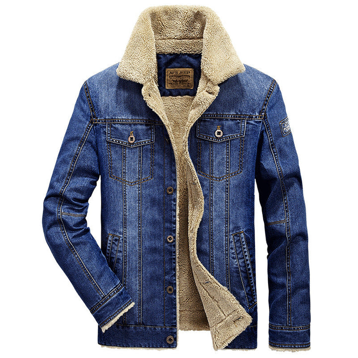 Men's jacket with buttons and side pockets
