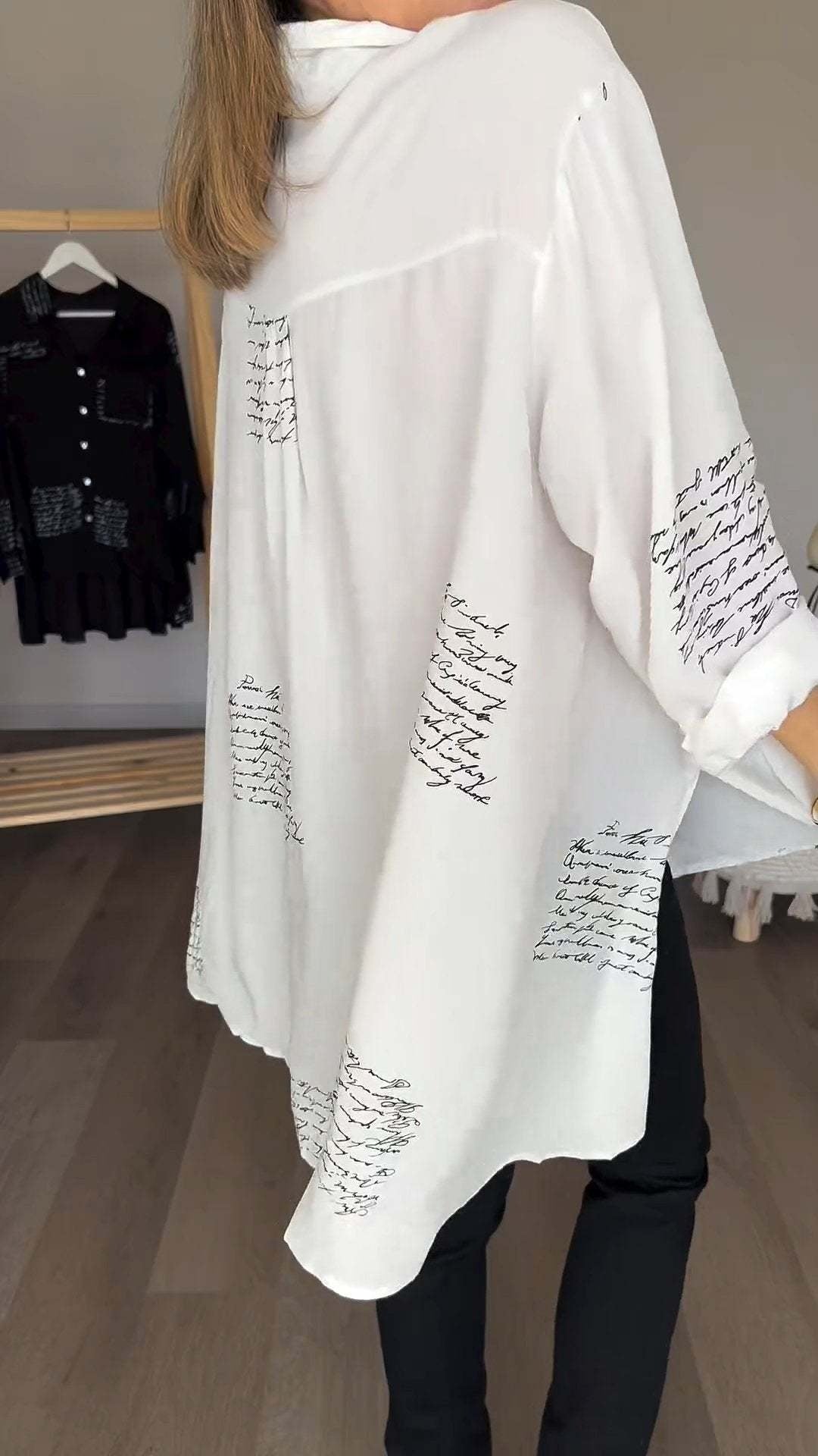 Carla™ | Handwritten Button-Up Blouse