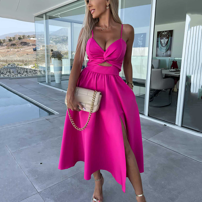 Chloe™ - High Slit Spaghetti Strap Dress