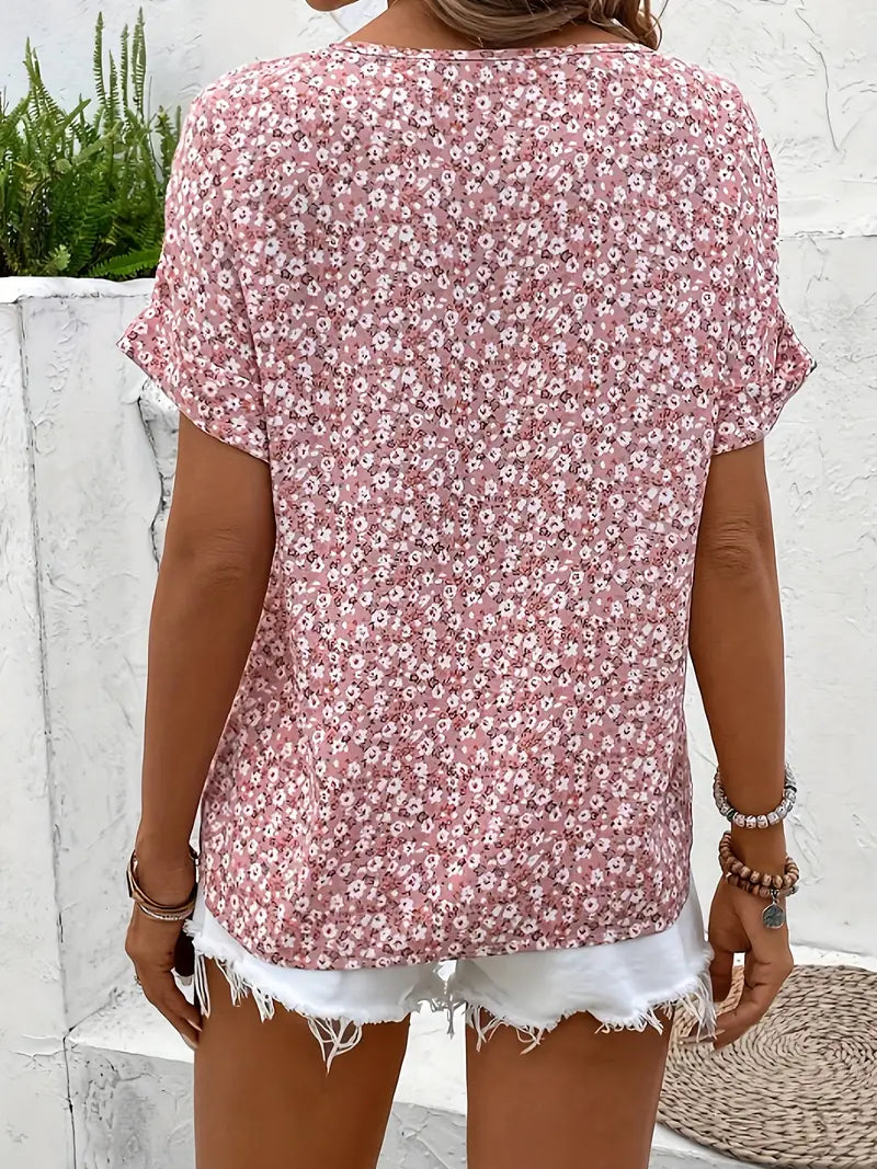 Cindy™ | Blouse with floral print and tiered collar