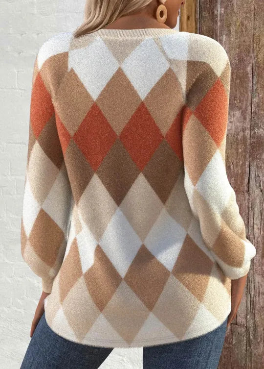 Sign | Checked knit with button detail